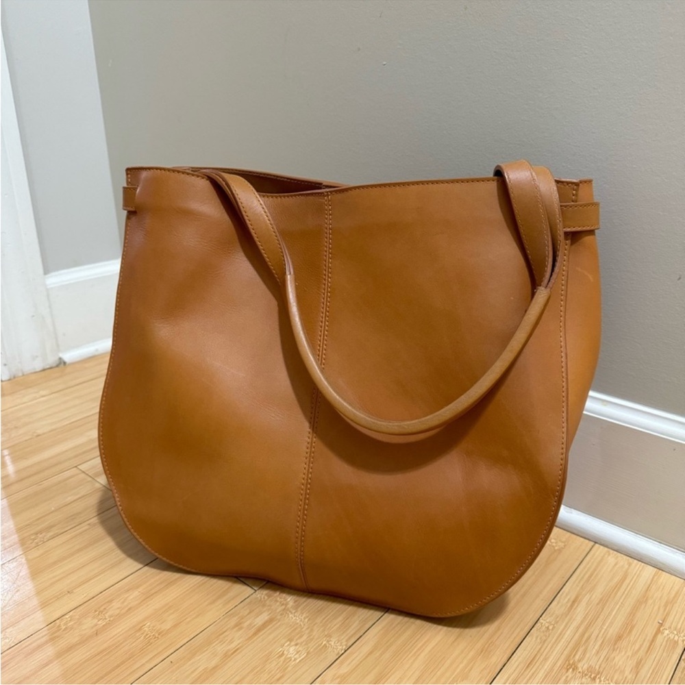 Large ABLE Tan GENUINE Leather Tote Bag